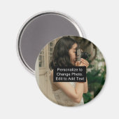 カスタムパーソナライズされたフォトアートワーク名スローガンRD マグネット (正面/裏面)