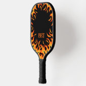 カスタムパーソナライズされたフレイムオンブラック ピックルボールラケット (左)