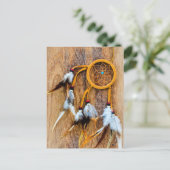 カスタムパーソナライズされたブラウンドリームキャッチャー ポストカード (スタンド正面)