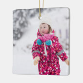 カスタムパーソナライズされたベビー写真オーナメントテンプレート セラミックオーナメント (左)