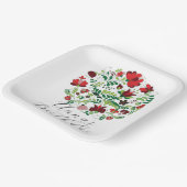 カスタムパーソナライズされたベビー名フローラデザイン ペーパープレート (傾斜あり)