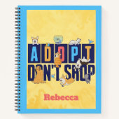 カスタムパーソナライズされたペット救助犬猫好きギフト ノートブック (正面)