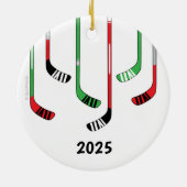 カスタムパーソナライズされたホッケーの飾り セラミックオーナメント (裏面)