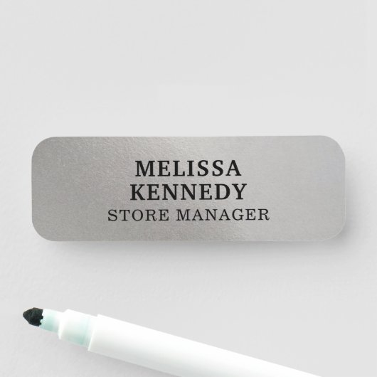 カスタムパーソナライズされたモダン社員の銀 名札 (インサイチュ)