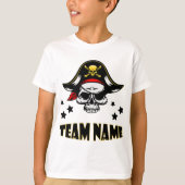 カスタムパーソナライズされたユニークキッズ海賊 Tシャツ (正面)