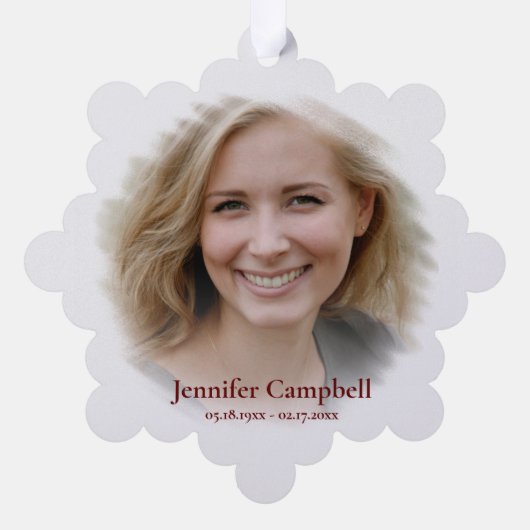 カスタムパーソナライズされたユニーククラシック写真記念 オーナメントカード (裏面)