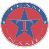 カスタムパーソナライズされたユニークチーム名 シール (正面)