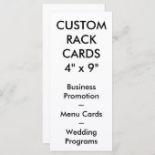 カスタムパーソナライズされたラック型空白のテンプレート (正面/裏面)