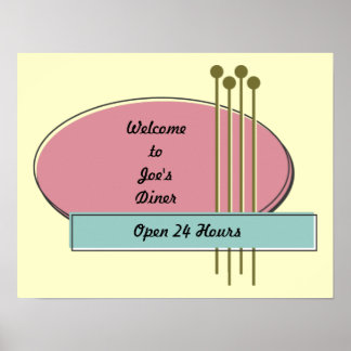 カスタムパーソナライズされたレトロ50sスタイル広告/ポスター ポスター