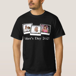 カスタムパーソナライズされた三写真父の日 Tシャツ