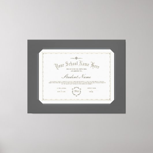 カスタムパーソナライズされた二層伝統的炭 キャンバスプリント (正面)