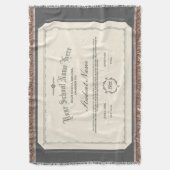 カスタムパーソナライズされた二層伝統的炭 スローブランケット (正面縦)