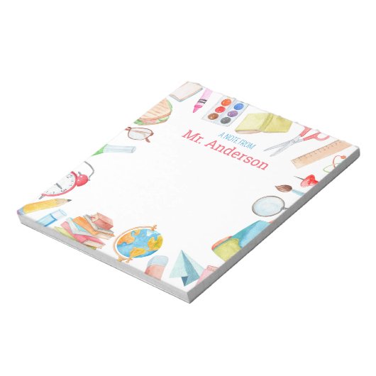 カスタムパーソナライズされた先生のメモ帳 ノートパッド (回転)