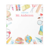 カスタムパーソナライズされた先生のメモ帳 ノートパッド (正面)