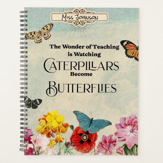 カスタムパーソナライズされた先生感謝ギフト プランナー手帳 (正面)