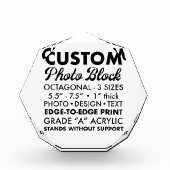 カスタムパーソナライズされた八角形 フォトブロック (正面)