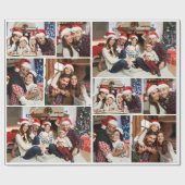 カスタムパーソナライズされた写真コラージュメリークリスマス ラッピングペーパー (フラット)