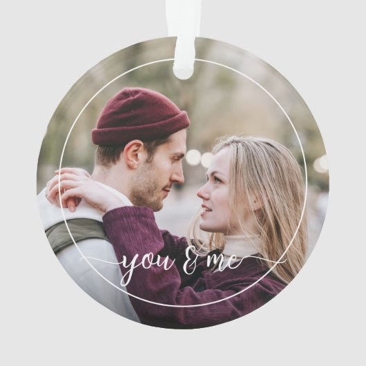 カスタムパーソナライズされた写真シンプル引用文文字 オーナメント (裏面)