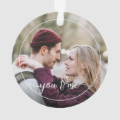 カスタムパーソナライズされた写真シンプル引用文文字 オーナメント (裏面)