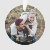 カスタムパーソナライズされた写真シンプル引用文文字 オーナメント (正面)