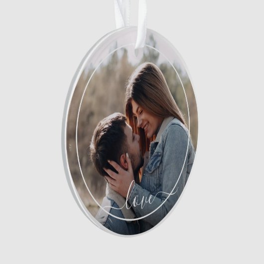 カスタムパーソナライズされた写真シンプル引用文文字 オーナメント (正面)