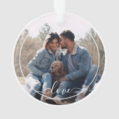 カスタムパーソナライズされた写真シンプル引用文文字 オーナメント (裏面)