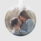 カスタムパーソナライズされた写真シンプル引用文文字 オーナメント (正面)