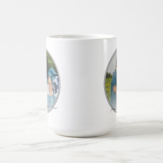 カスタムパーソナライズされた写真シンプル引用文文字 コーヒーマグカップ (中央)