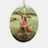 カスタムパーソナライズされた写真シンプル引用文文字 セラミックオーナメント (右)