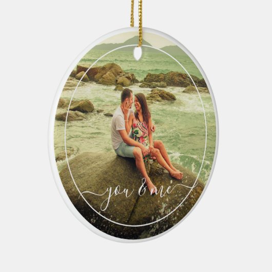 カスタムパーソナライズされた写真シンプル引用文文字 セラミックオーナメント (右)