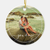 カスタムパーソナライズされた写真シンプル引用文文字 セラミックオーナメント (正面)