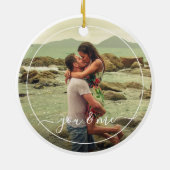 カスタムパーソナライズされた写真シンプル引用文文字 セラミックオーナメント (裏面)