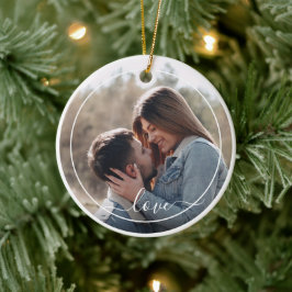 カスタムパーソナライズされた写真シンプル引用文文字 セラミックオーナメント