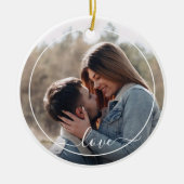 カスタムパーソナライズされた写真シンプル引用文文字 セラミックオーナメント (正面)