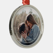 カスタムパーソナライズされた写真シンプル引用文文字 メタルオーナメント (右)