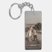 カスタムパーソナライズされた写真シンプル文字 キーホルダー (正面左)