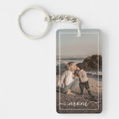 カスタムパーソナライズされた写真シンプル文字 キーホルダー (正面)