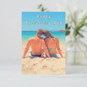 カスタムパーソナライズされた写真バレンタインの名刺 カード (スタンド正面)