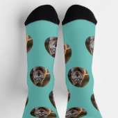 カスタムパーソナライズされた写真ブロブ – Husky Dog顔 ソックス (上部)