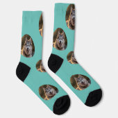 カスタムパーソナライズされた写真ブロブ – Husky Dog顔 ソックス (右)