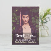 カスタムパーソナライズされた写真卒業 サンキューカード (スタンド正面)