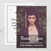 カスタムパーソナライズされた写真卒業 サンキューカード (正面/裏面)