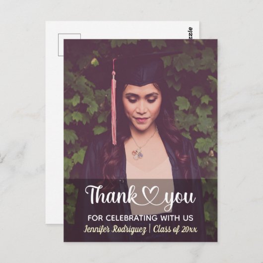 カスタムパーソナライズされた写真卒業 ポストカード (正面/裏面)