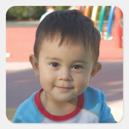 カスタムパーソナライズされた写真 スクエアシール (正面)