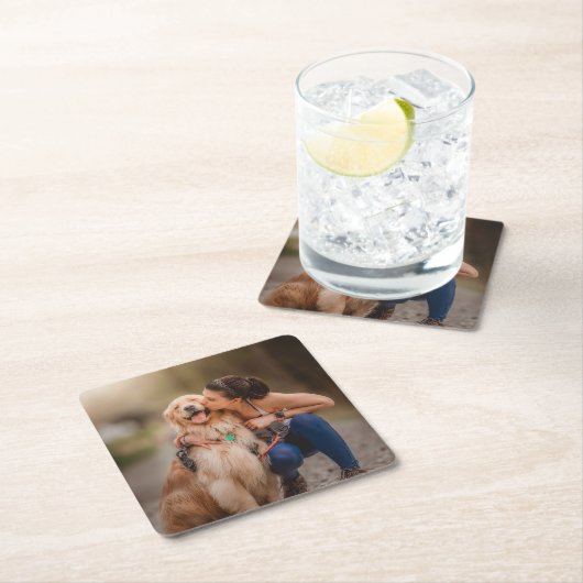 カスタムパーソナライズされた写真 スクエアペーパーコースター (インサイチュ)
