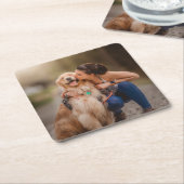 カスタムパーソナライズされた写真 スクエアペーパーコースター (アングル)