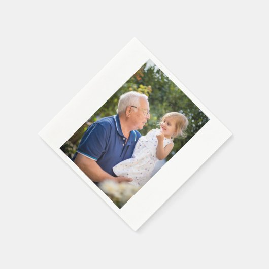 カスタムパーソナライズされた写真 スタンダードカクテルナプキン (角)