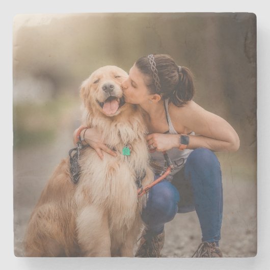 カスタムパーソナライズされた写真 ストーンコースター (正面)