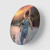 カスタムパーソナライズされた写真 ラウンド壁時計 (傾斜)