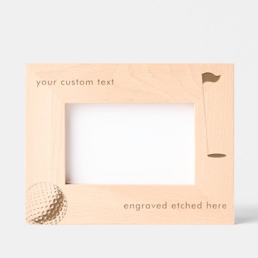 カスタムパーソナライズされた刻付き写真フレームゴルフ レーザー彫刻フレーム (正面)